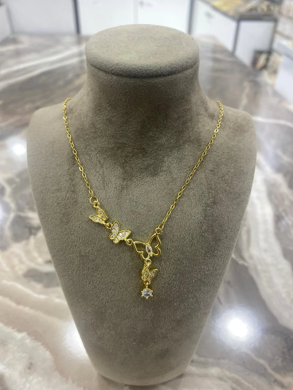 Kelebek Çelik Y Kolye