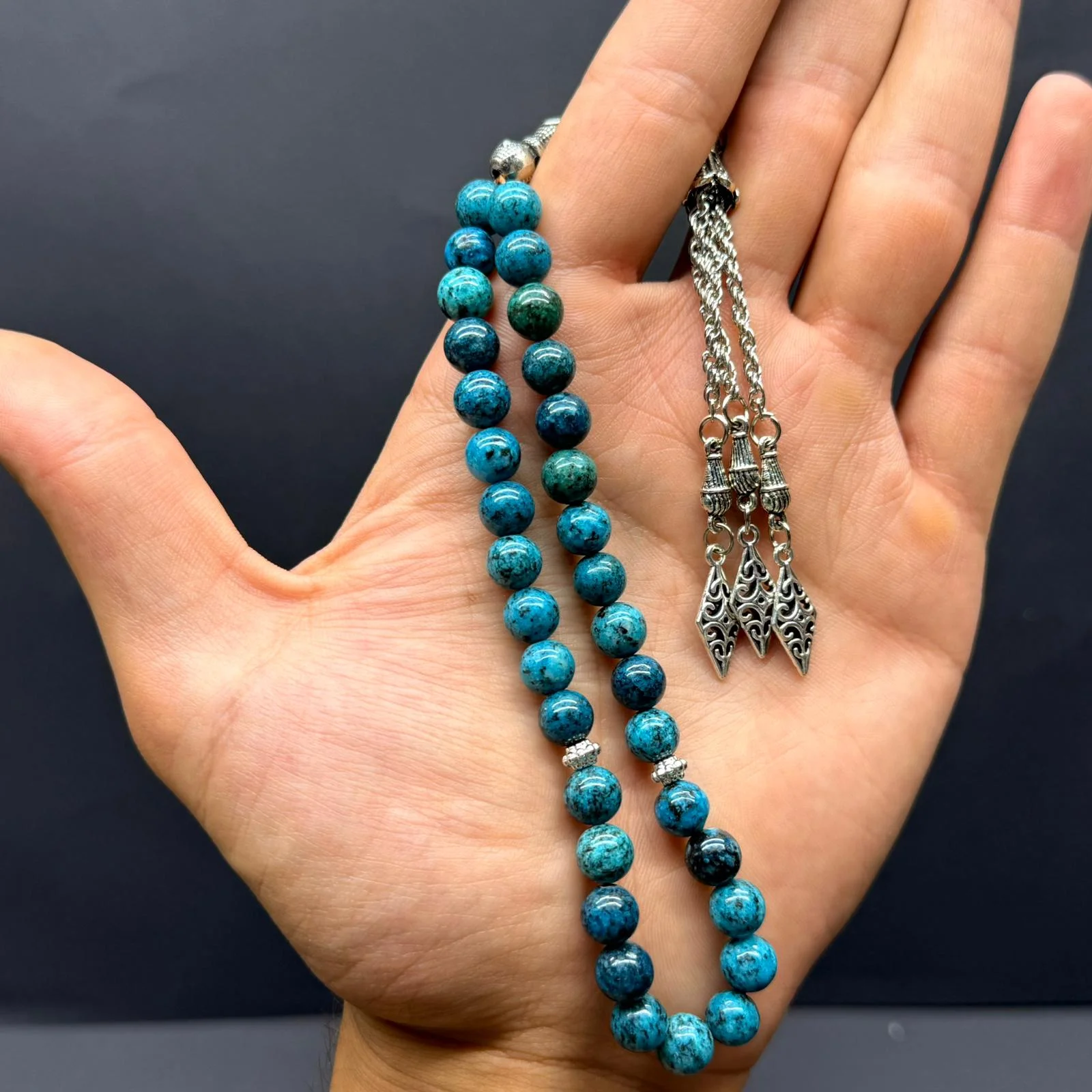 resimler/urunler/Özel Ahşap Kutulu 33’lü Apatit Taşı Tesbih