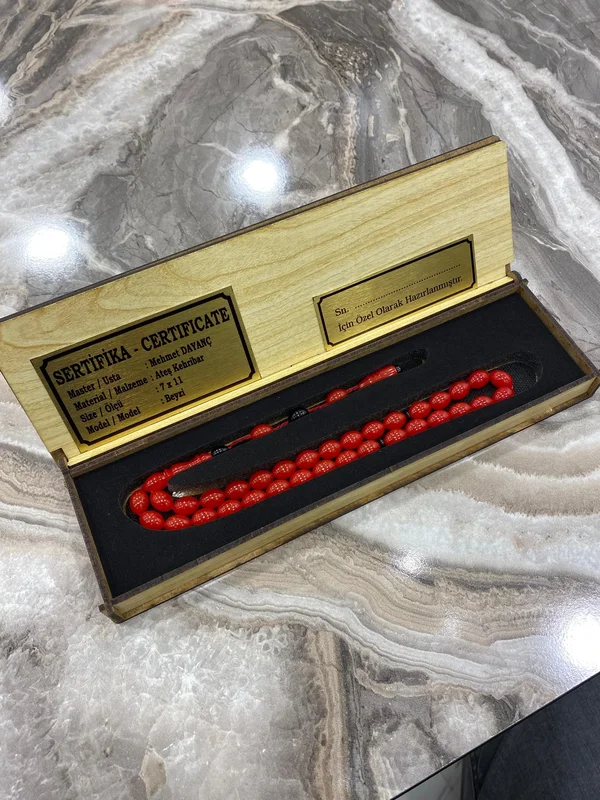 Sertifikalı Usta İşçilikli Kehribar Tesbih – Özel Kutusunda