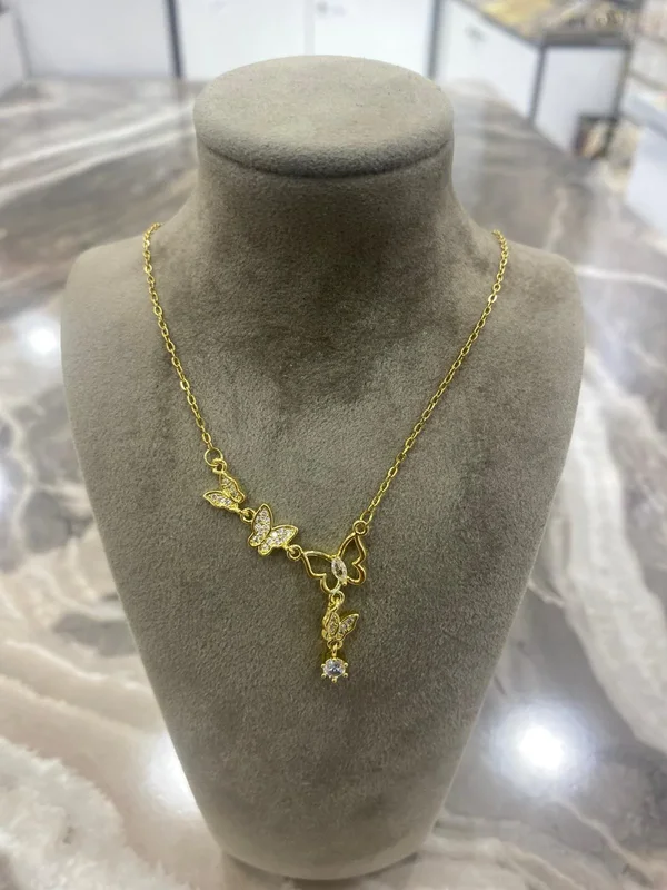 Kelebek Çelik Y Kolye