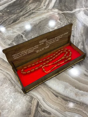 Kutulu Kehribar Görünümlü Tesbih