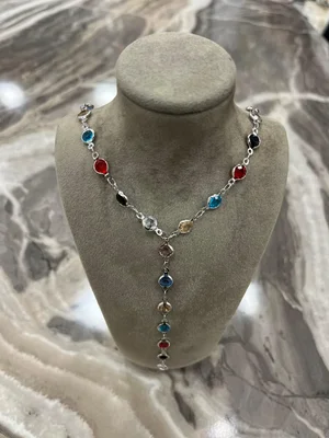 Taşlı Kararmaz Çelik Kolye