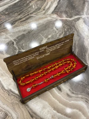 Kutulu Kehribar Görünümlü Tesbih