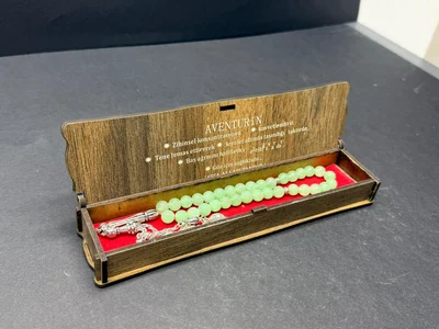 Özel Ahşap Kutulu 33’lü Aventurin Taşı Tesbih