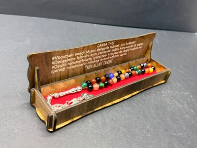 Özel Ahşap Kutulu 33’lü Çakra Taşı Tesbih