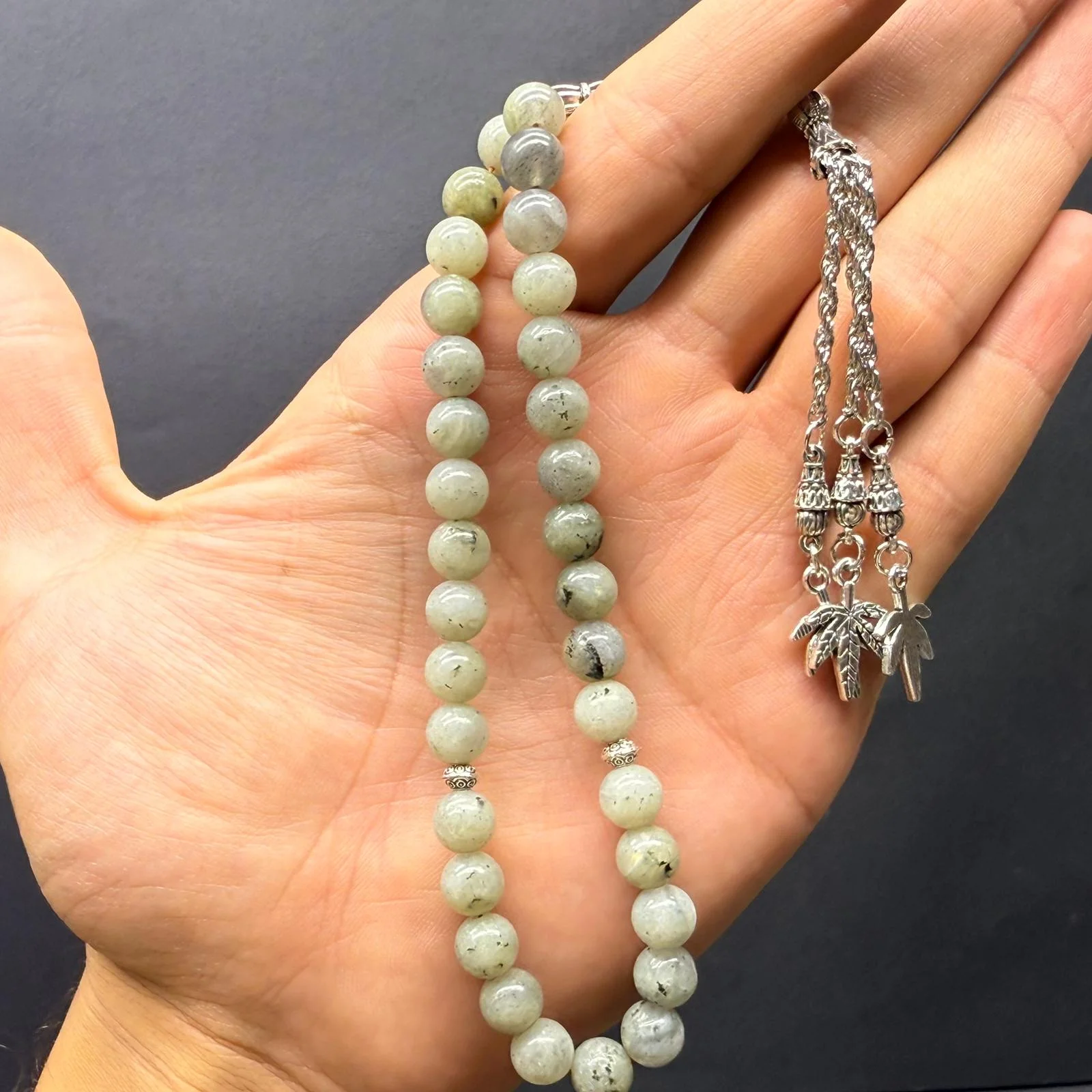 Özel Ahşap Kutulu 33’lü Labradorit Taşı Tesbih